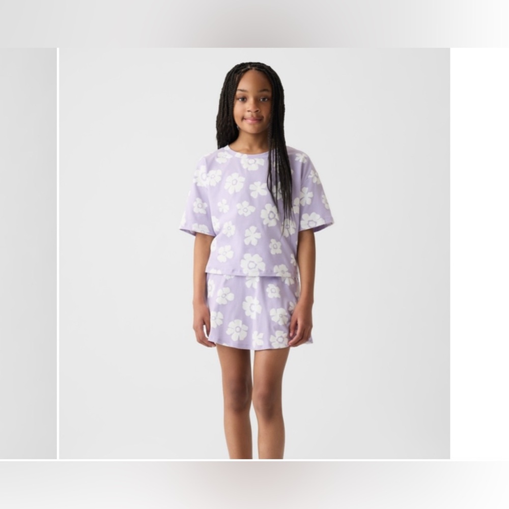 New with tags GAP Kids Skort Outfit Set  Purple Floral Kids' Outfit SIZE XXL